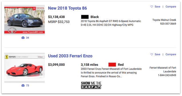 Illustration for article titled The Most Expensive Car On Autotrader Is An $8.7 Million Used Mazda 3